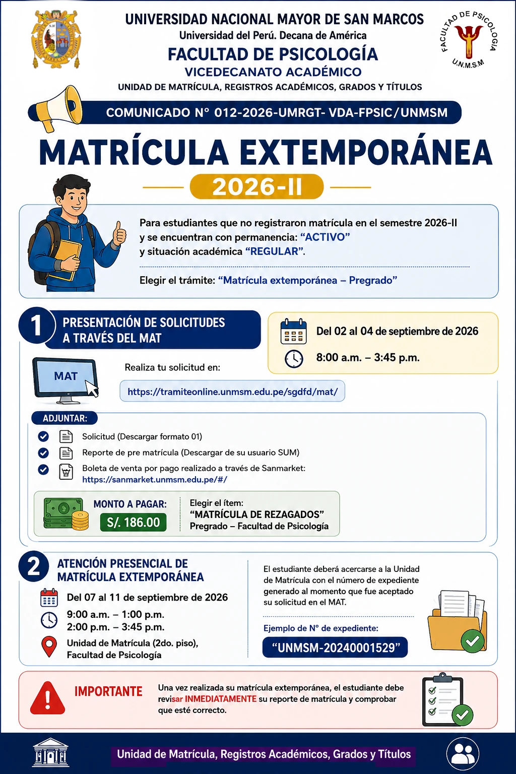 Matrícula Extemporánea 2026-II